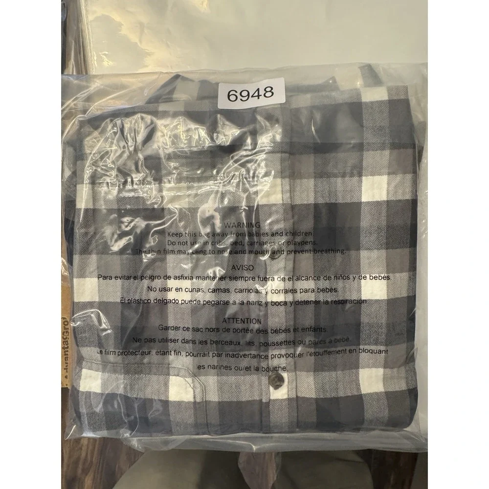 North Face Shirt Mens XL L/s Button Front Pockets Outdoors Gray‎ Plaid Gorpcore